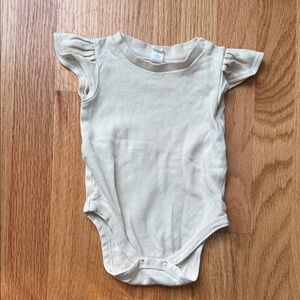 Colored Organics Cream Flutter Sleeve Bodysuit